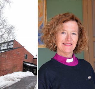 Biskop Kari Veiteberg og Ellingsrud kirke Foto:
