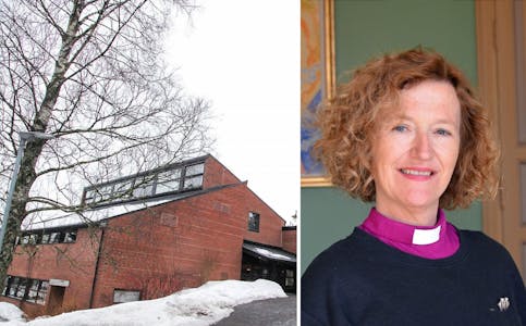 Biskop Kari Veiteberg og Ellingsrud kirke Foto: