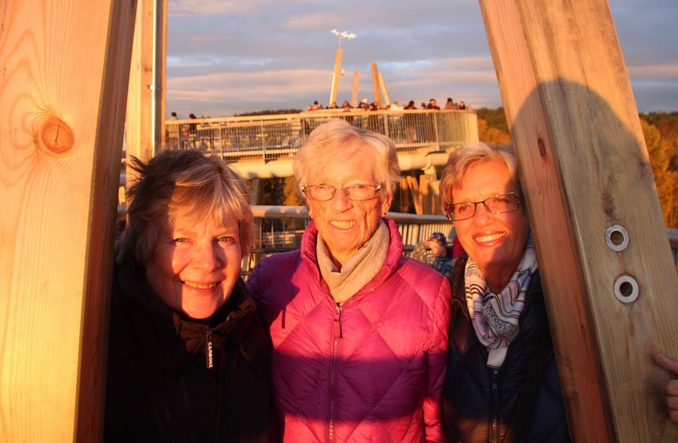 ET LANDEMERKE: Inger Rath, Sylvi Vaage og Anne Berit Andreasen er veldig imponert av Stovner. Foto: