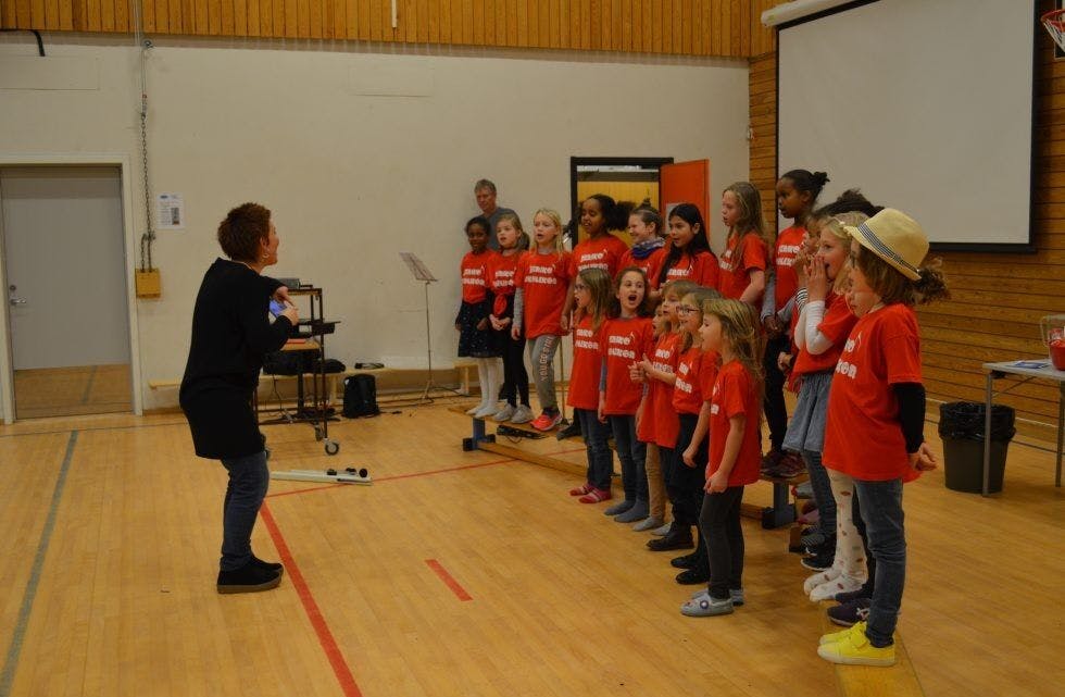 MYE UNDERHOLDNING: Under kulturkvelden på Lindeberg ble det mye underholdnig, her sang av Jeriko skolekor. Foto: