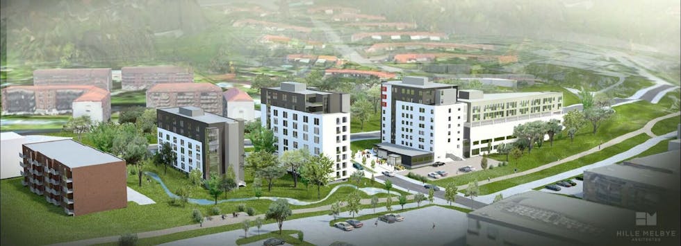 BLIR SLIK: Gjennom tre etapper vil Thon Hotel Linne utvides. Siste etappe vil være et påbygg i hovedbygget til høyre i bildet, estimert ferdig første kvartal i 2018. Foto: