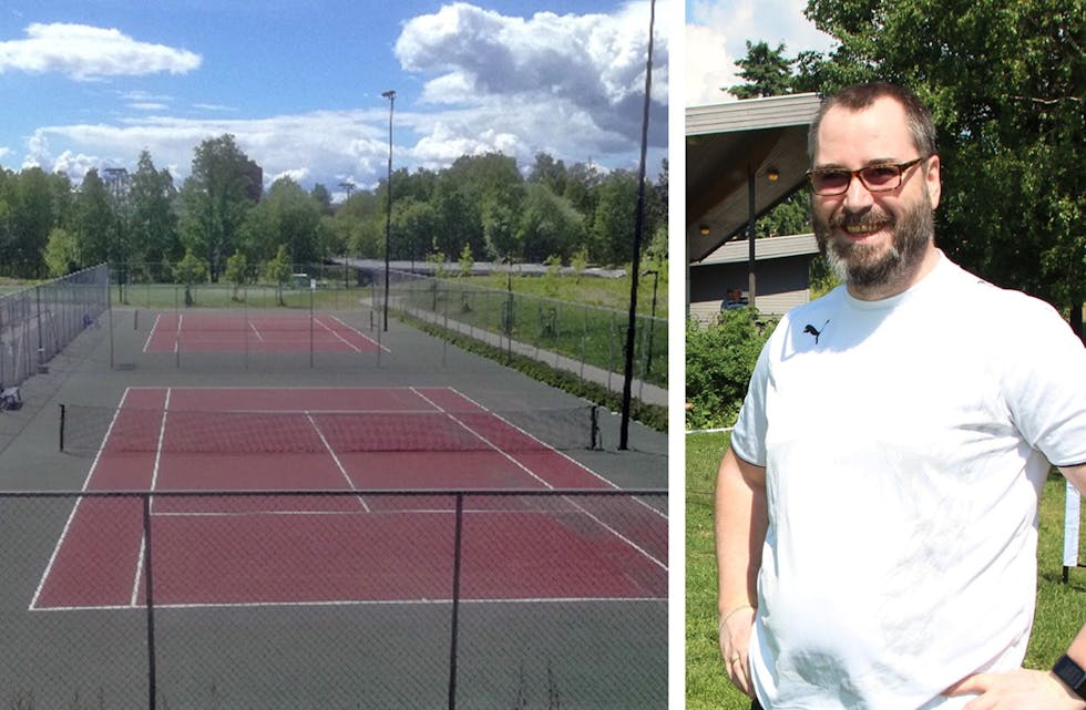 – MORO: Morten Dahl-Hansen i Veitvet SK synes det er moro at tennisgruppa har vokst så voldsomt de siste månedene. Foto: