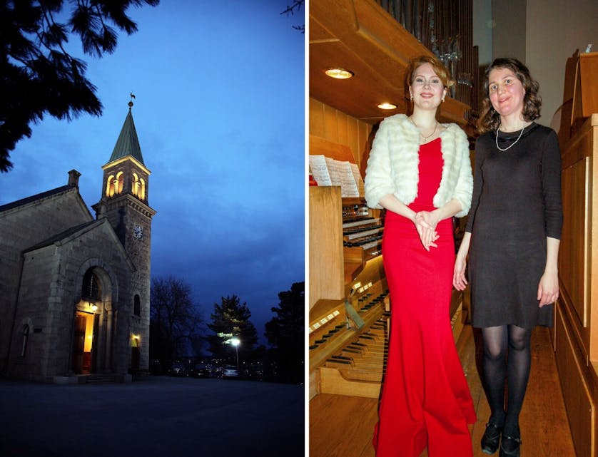 GODT PROGRAM: De to hovedaktørene, sopranen Olga Pyatnitskikh (t.v.) og kantor, organist, komponist og lyddesigner Marta Tsvettsikh, skal ha all ære for et godt sammansatt program. Foto: