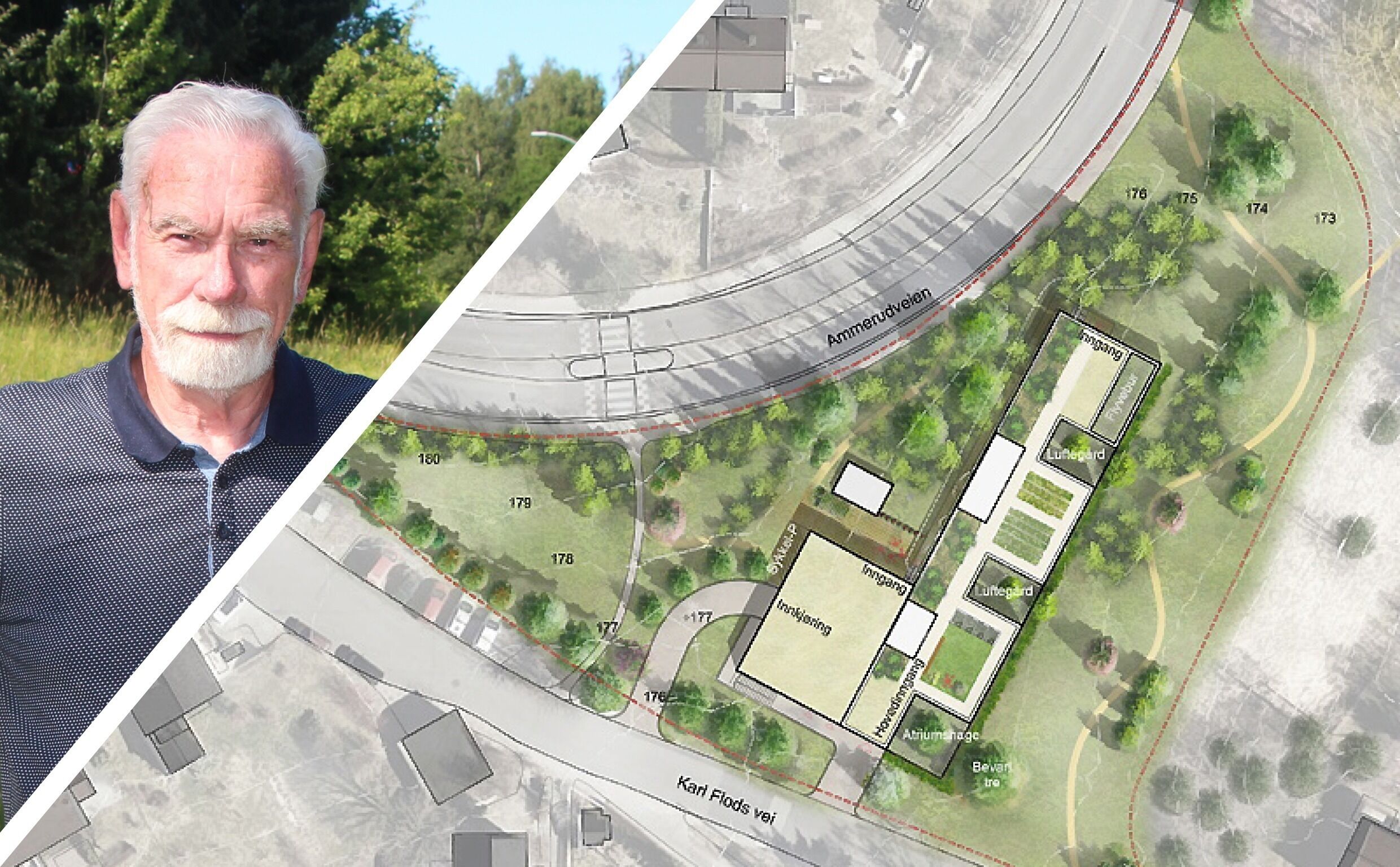 Pål Gleditsch, beboer i Møllerstua borettslag. Illustrasjonen viser hvordan smådyrmottaket vil bli (Ill. Fragment). Foto: