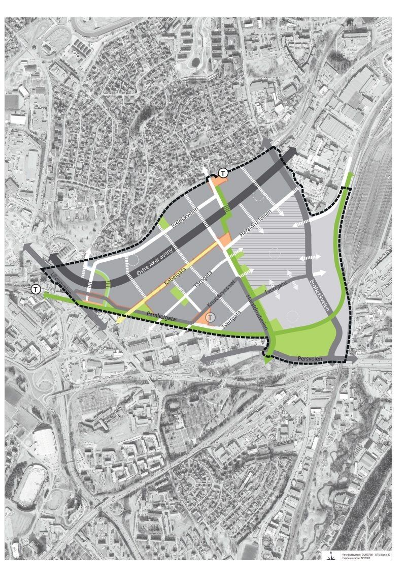 HARALDRUD: I illustrasjonen kan man se at det står Østre Aker aveny. Illustrasjon: PBE Foto: