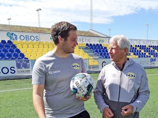 Grorud-trener Johan Gjønnes Nilsen (t.v.) og hovedleder Richard Pedersen. Foto: