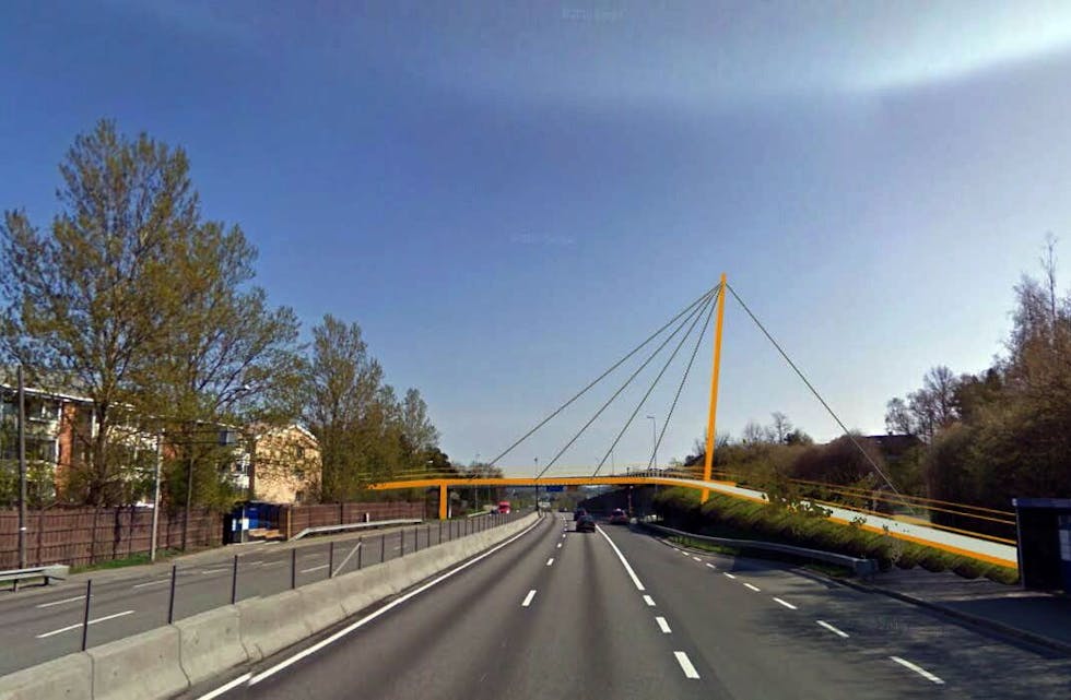 BLIR DET SLIK? Slik kan arkitektene tenke seg en ny gang- og sykkelbro fra Teisen til Ulven. Det er imidlertid ikke avklart (Illustrasjon: Verkis/arkverk/Statens vegvesen region øst). Foto: