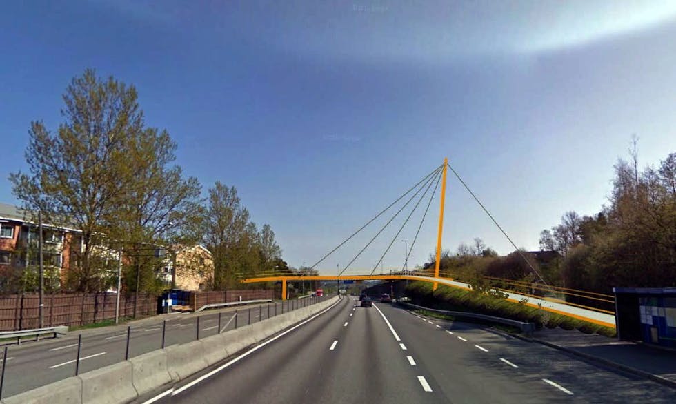 BLIR DET SLIK? Slik kan arkitektene tenke seg en ny gang- og sykkelbro fra Teisen til Ulven. Det er imidlertid ikke avklart (Illustrasjon: Verkis/arkverk/Statens vegvesen region øst). Foto: