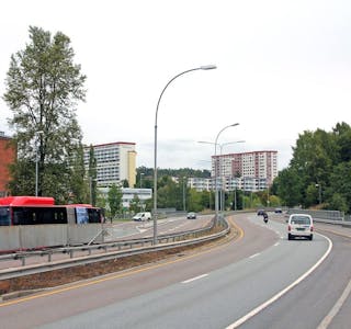 Trondheimsveien er en barriere som deler boligområder. Foto: