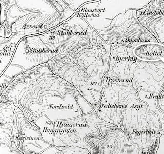 Kart fra 1913. Foto: historisk