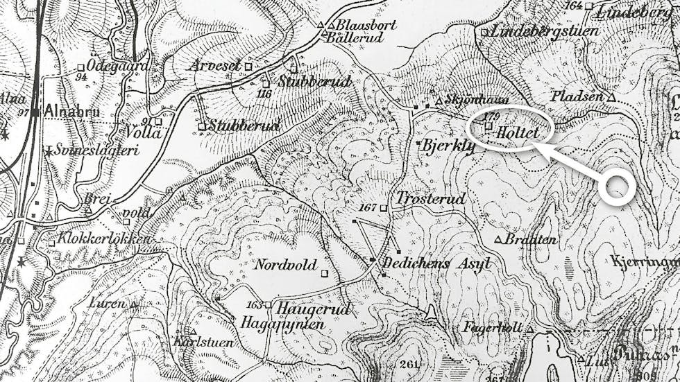 Kart fra 1913. Foto: historisk