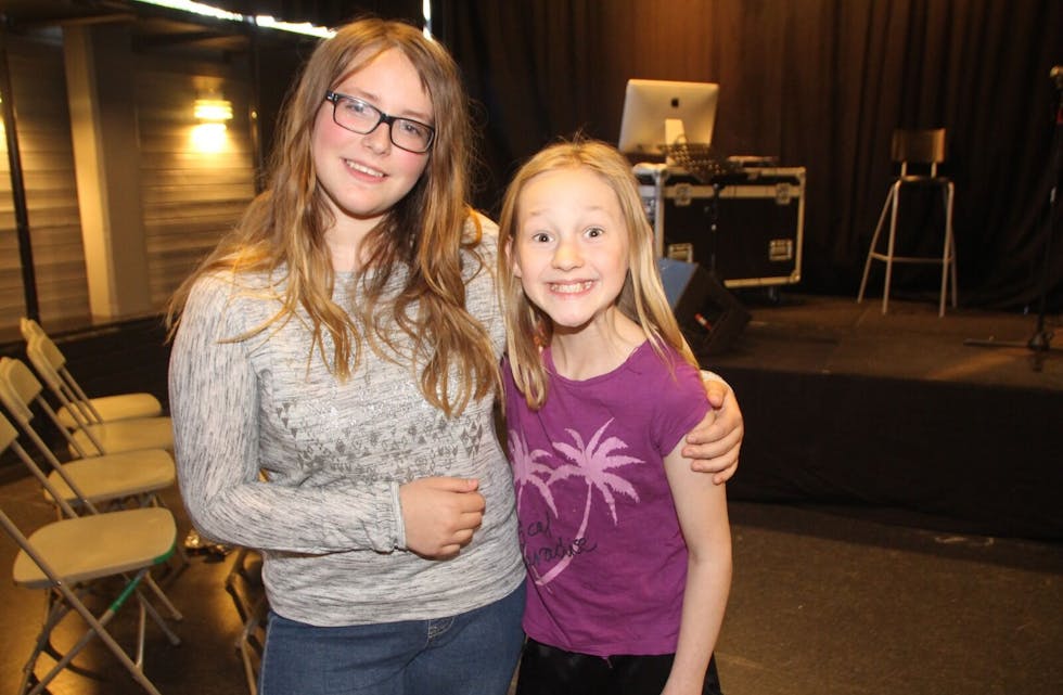 SANGGLEDE: Camilla (12) og Gabriella (12) elsker å være på Rockefabrikken. Foto: