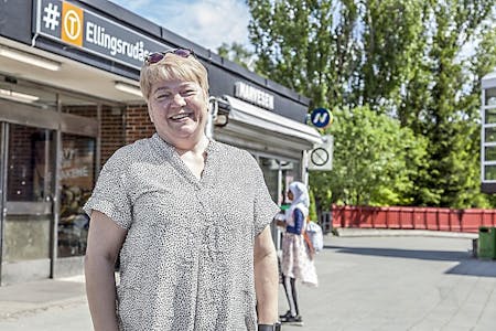 Lena Sæterli er leder i Ellingsrud Velforening. Foto: Tom Evensen