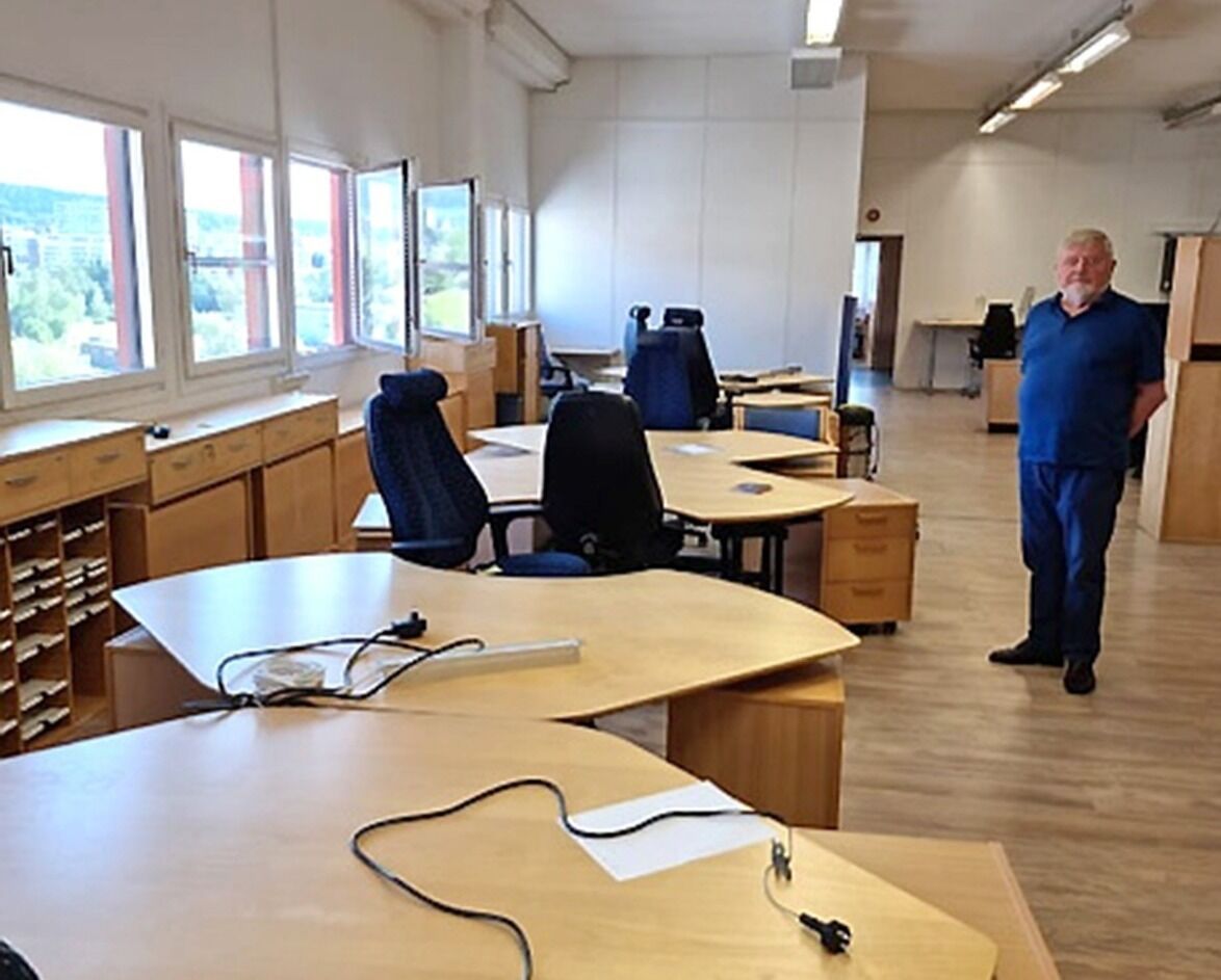Her blir det dataverksted. Foto: