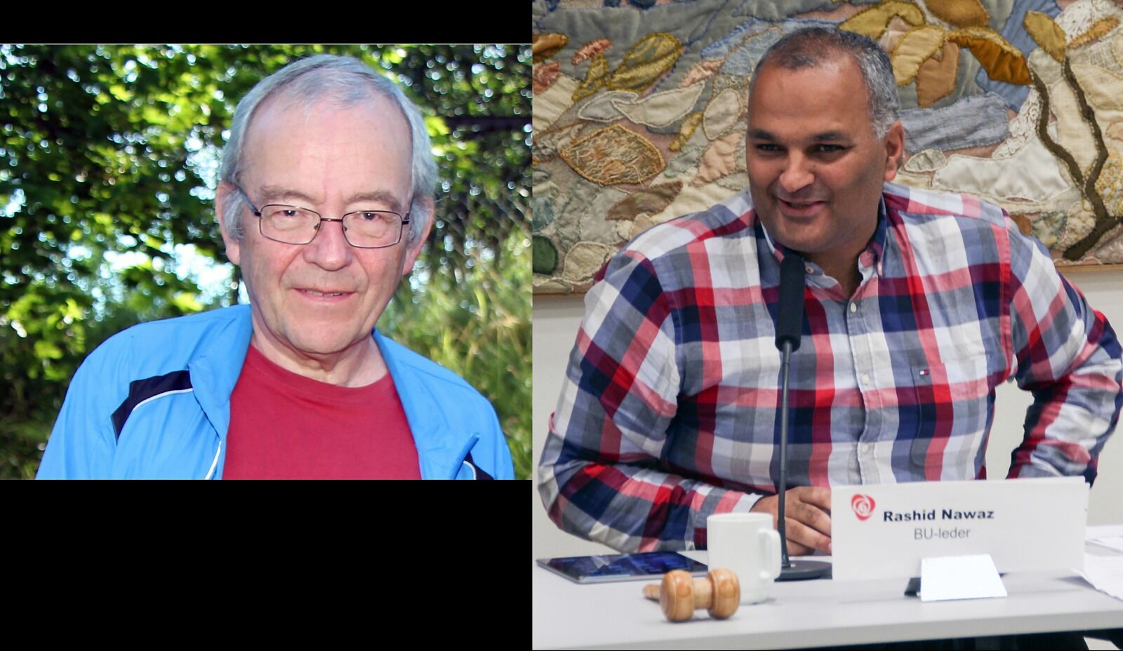 Arne Rolijordet (Rødt, t.v.) og Rashid Nawaz (Ap). Foto: