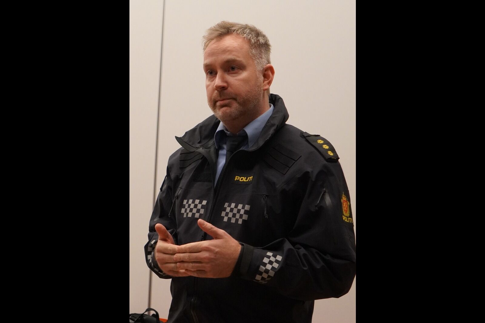 Ståle Pettersen fra politiet deltok også på møtet. Foto: