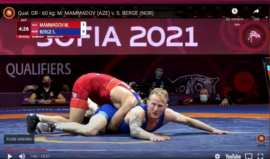 I TENKEBOKSEN: Stig-André «Stigga» Berge er nå, etter exiten i OL-kvalifiseringen, i tenkeboksen på hva han gjør med brytekarrieren sin. Et VM på hjemmebane i oktober kan være et flott punktum for en lang og innholdsrik karriere. Det frister også «Stigga», men han presiserer at han er avhengig av gode nok forberedelser for å kunne delta. Foto: UWW/Youtube