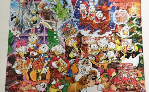 SKIKKELIG JULETRADISJON: Så lenge undertegnede kan huske har tegneseriebladet Donald Duck kommet med egen julekalender i den utgaven som kommer ut nærmest 1. desember. Dette er årets utgave. Foto: