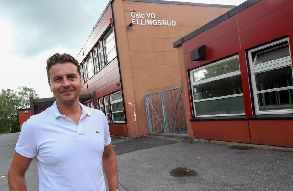 SYMBOLSK FORFALLENHET: Riktignok skal Ellingsrud skole pusses opp. Men slik bygget fremstår i dag gir det assosiasjoner til de forskjellene som finnes mellom øst og vest i Oslo. Det vil Ferd og selskapets konsernsjef Morten Borge jobbe for å utjevne.