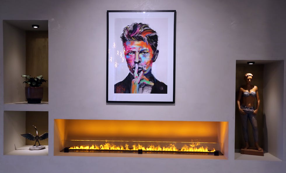 EN SELVFØLGE: Ethvert rørleggerfirma bør da ha et David Bowie-portrett i resepsjonen!