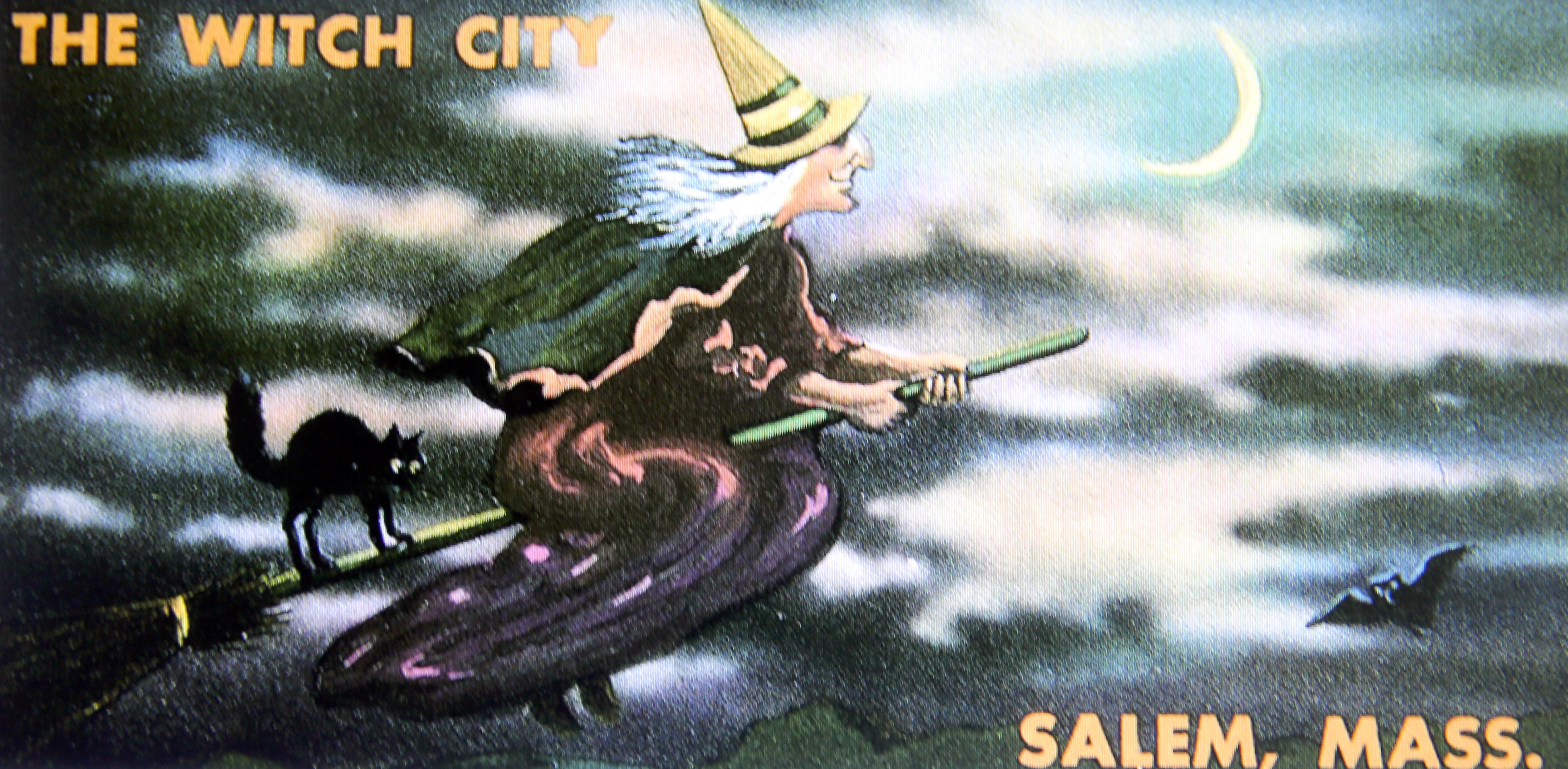 NATURLIG POSTKORT: Ikke overraskende selges det mange postkort med heksemotiver i Salem.