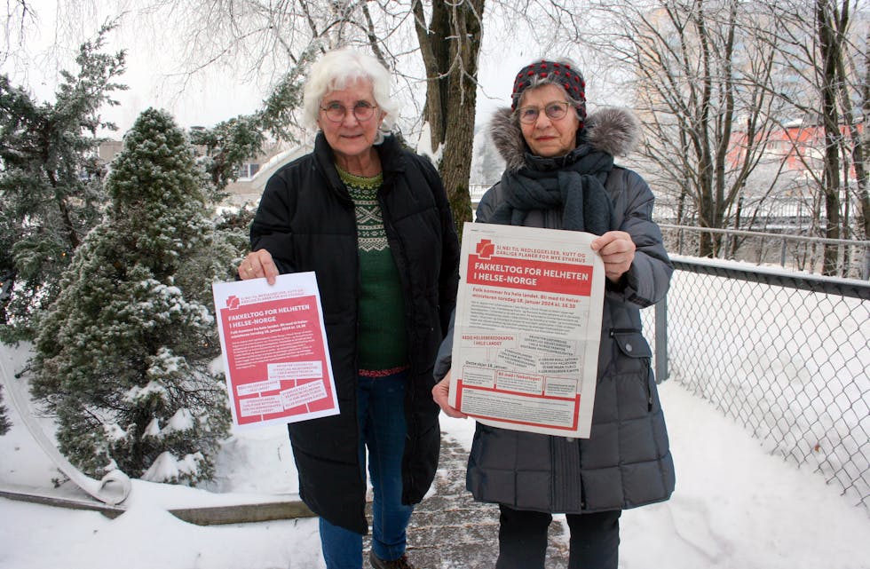 INVITERER TIL FAKKELTOG: Marga van der Wal (t.v.) og Maren Rismyhr i Aker Sykehus Venner håper at så mange som mulig tar turen til sentrum torsdag ettermiddag.