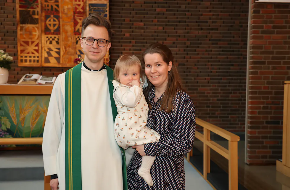 Avgående sokneprest Einar Østerhagen og hans familie.