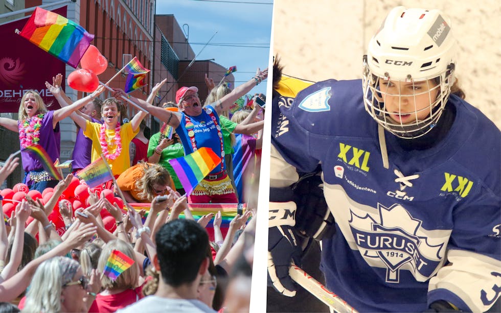 PRIDE-FEST: Furusets hockeykvinner er med på laget når Pride inntar norsk ishockey (Foto: Margret Lenschow Ofrim, Rolf E. Wulff).