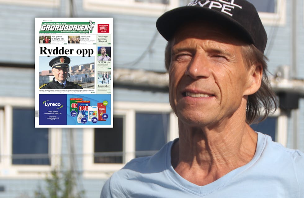 Jan Bøhler. Innfelt: Faksimile fra Akers Avis Groruddalen 3. mai 2024, da avisen omtalte Oslo-politiets fremleggelse av målrettede tiltak i prioriterte områder i hovedstaden.