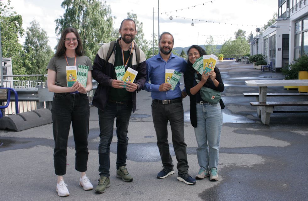 ENDELIG: Groruduka er årets høydepunkt i bydelen. Prosjektleder Zeena Beale (f.v.), programleder for områdeløft Terje Smedsrud Halin, seksjonsleder Habib Tahir og prosjektleder for Romsås kulturhus, Paloma Leon, er klare for å finne ut hvem av dem som skal få med seg flest arrangementer.