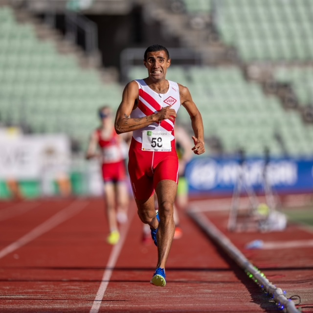 Bakr Ettayebi løp 800 meter på 1.59.32 i fredagens forsøksrunder under friidretts-NM i Sandnes.