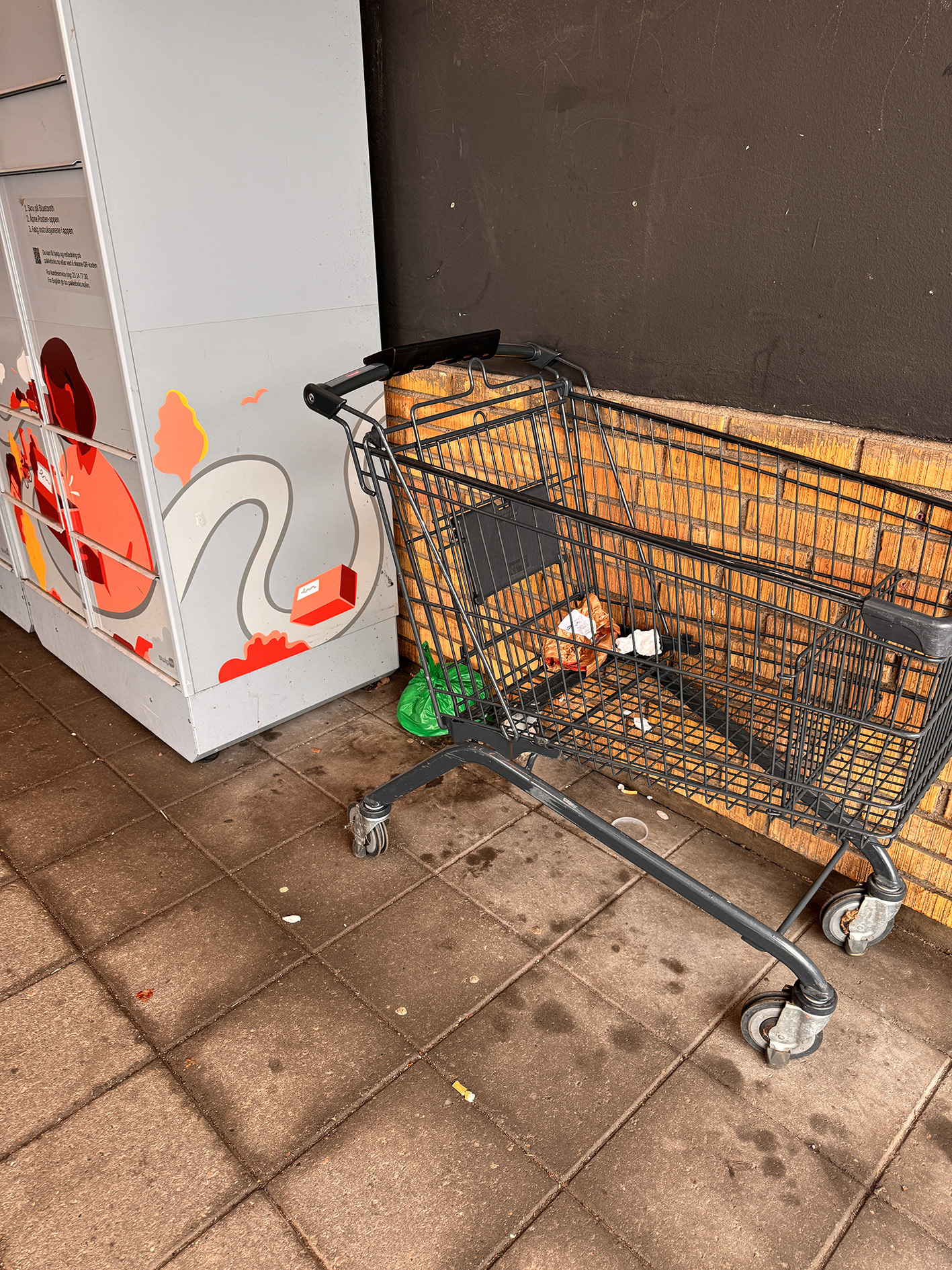 Vi er ganske sikre på at denne handlevognen ikke skal stå her…