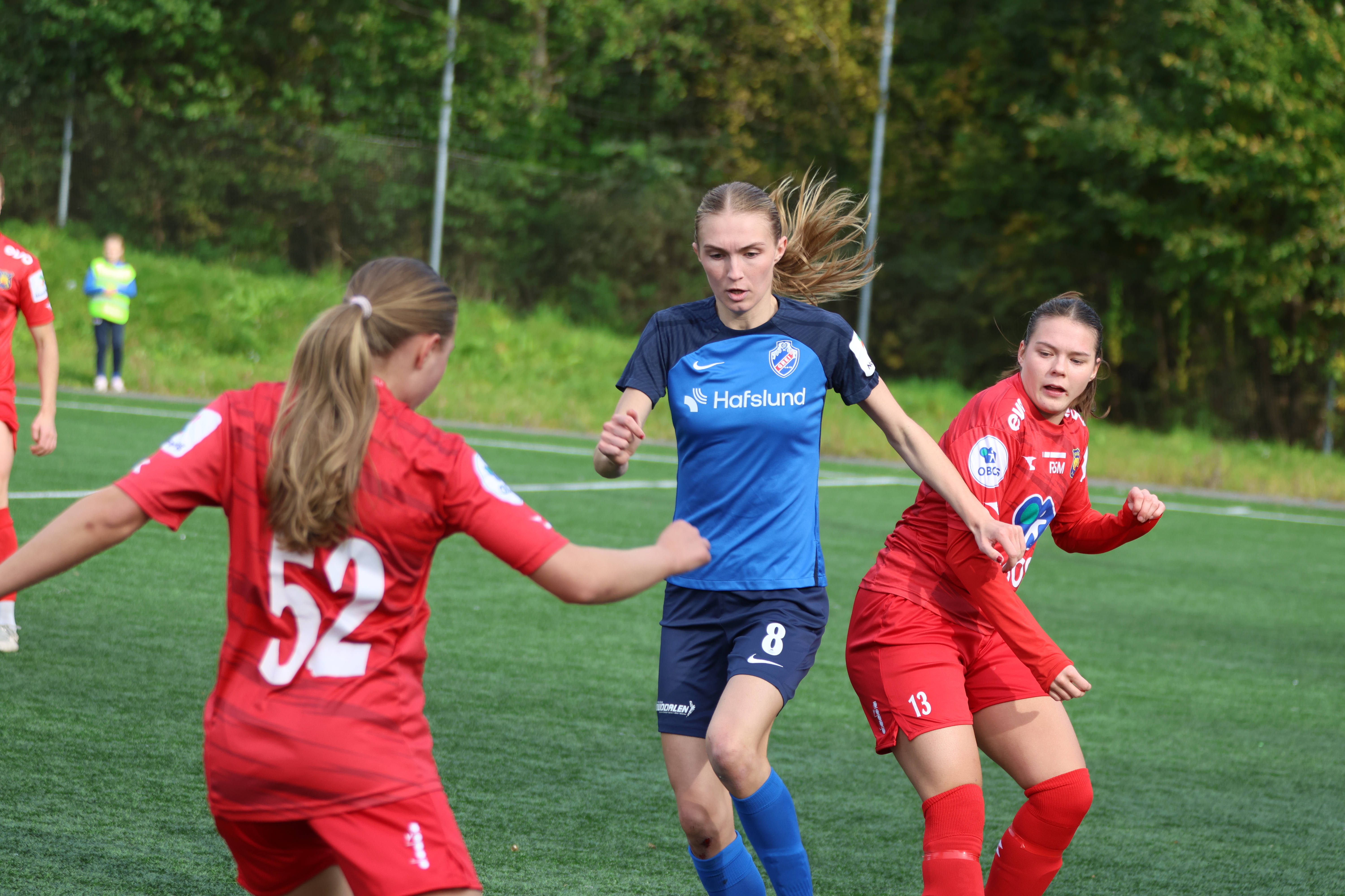 Emilie Lein spilte fulle 90 minutter og leverte solid kamp på midtbanen.