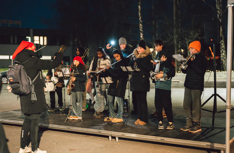 Lindebergskolens musikkorps. Foto av Kai Chen / Chen Media