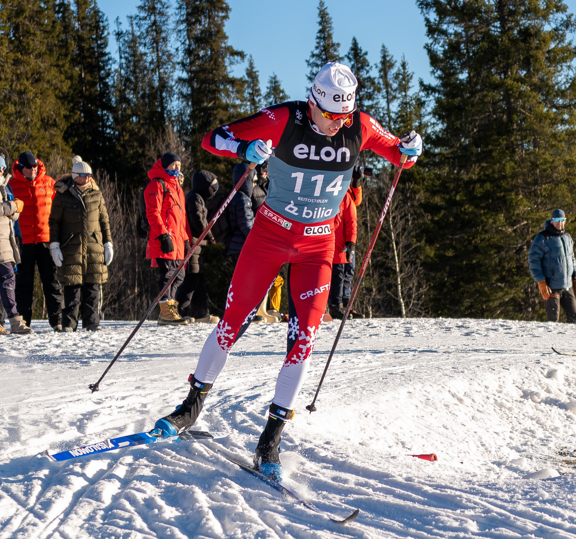 GOD FORM: Sander Haukvik-Jensen (20) fra Årvoll kan regnes som en av de beste U23-løperne i landet. Her i aksjon under Beitosprinten denne helga. Foto: Kristian T Bollæren.