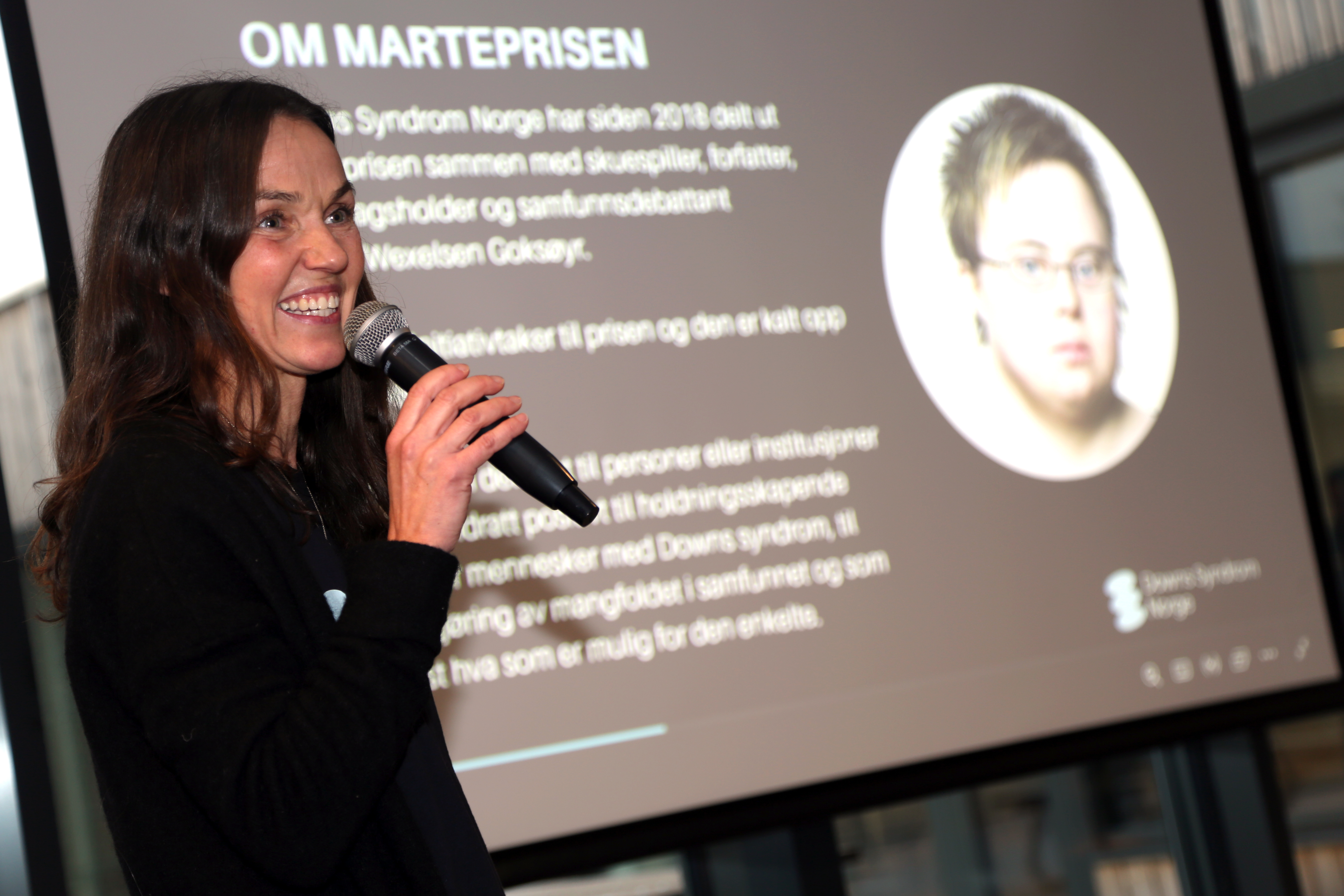 SOLID INFORMASJON: Kommunikasjonsrådgiver i Down Syndrom Norge, Ingrid Bronken Hauge, informerte om Marteprisen