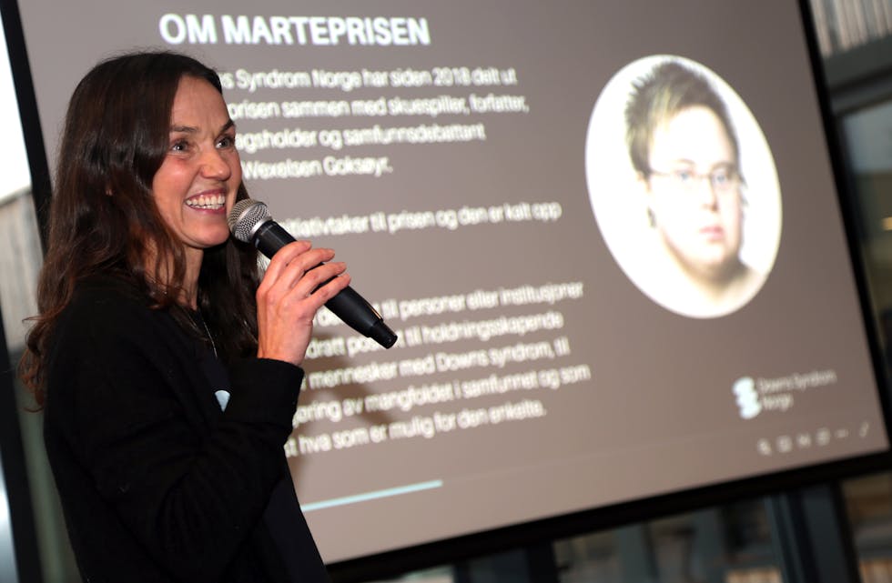SOLID INFORMASJON: Kommunikasjonsrådgiver i Down Syndrom Norge, Ingrid Bronken Hauge, informerte om Marteprisen