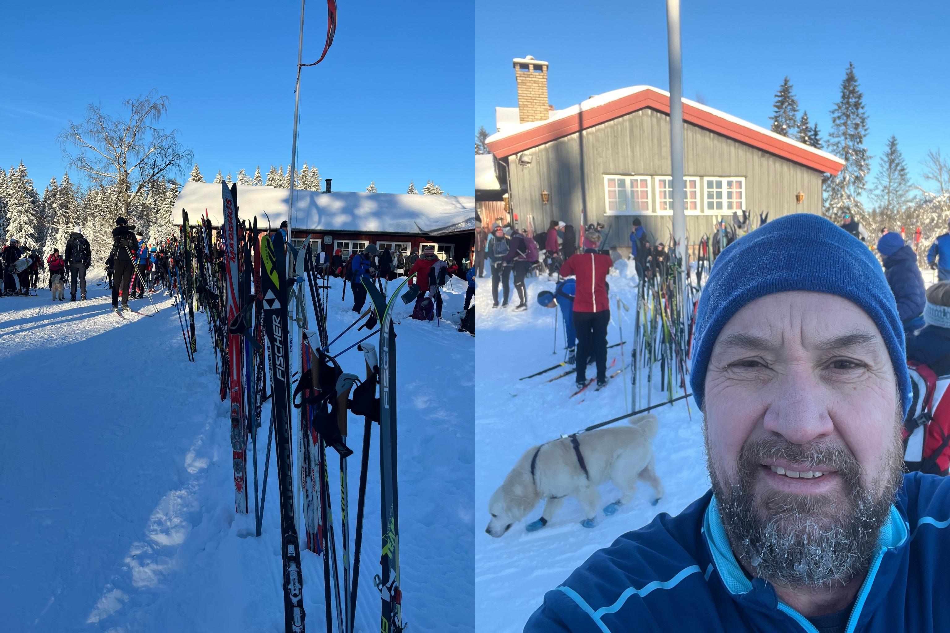 POPOLÆRT I LILLOMARKA: Jon Eirik Vold fanget stemningen på Lilloseter, hvor køene var lange av skigåere som nøt toddy, kanelsnurrer og solskinn i de flotte vinterforholdene.