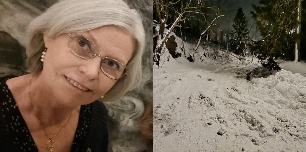 Liv-Ellinor Torp fra Pensjonistforbundet Oslo peker på hvordan dårlig vintervedlikehold i Ammerudveien og i Oslo generelt skaper store utfordringer for eldre og uføre.