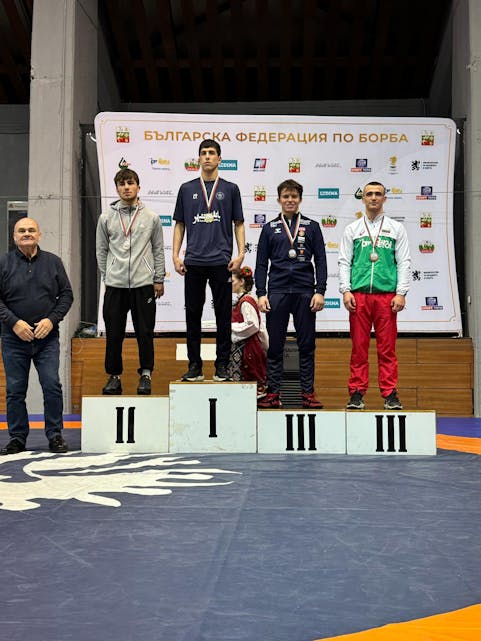 1. Gullmedalje: Amir Mahdi Mohammad Saeidi Nava, IRAN
2. Sølvmedalje: Anri Tavarkiladze, GEORGIA
3. Bronsemedalje: Lars Levik, NORGE /OBK
3. Bronsemedajør; Sergey Nikolavjev, BULGARIA. Foto: Pål Eirik Gundersen
Landslagstrener.