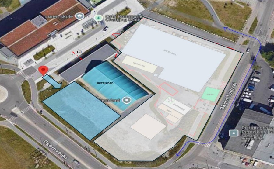 FORSLAG: Her ser forfatterne for seg at barn og unge kan få bedre plass. (Skjermdump Google Maps).