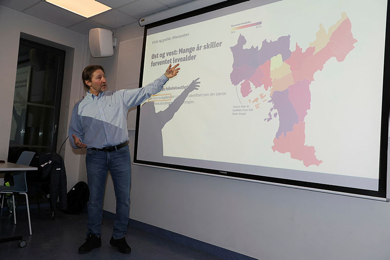 DELT BY: Ivar A. Johnsen har sett på helseforskjellene mellom Groruddalen og ytre vest. Som kartet på bildet her vitner om, så er det en temmelig stor forskjell. 