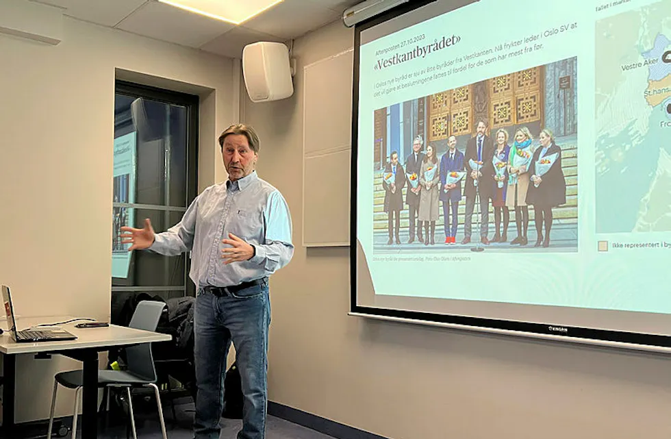 ÅRSAKSSAMMENHENGER OG LØSNINGER: Ivar Johnsen rakk innom en kjapp digresjon om sammensetningen av byrådet under helsediskusjonen. Neste rapport vil ta for seg årsakene til de store forskjellene - og hva som eventuelt kan gjøres.