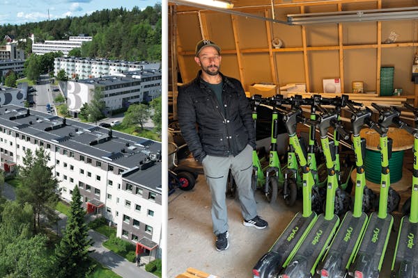 SETT SEG LEI: Ammerudsletta borettslag forsøker å gjøre hele borettslaget til et parkering forbudt-område, og har fått til en avtale med to av elsparkesykkel-aktørene i Oslo. Den siste, Ryde, går ikke med på borettslagets krav, nestleder i borettslagets styre, Bilal Ishqair, varsler at de vil konfiskere alle Ryde-sykler stående i borettslaget deres.