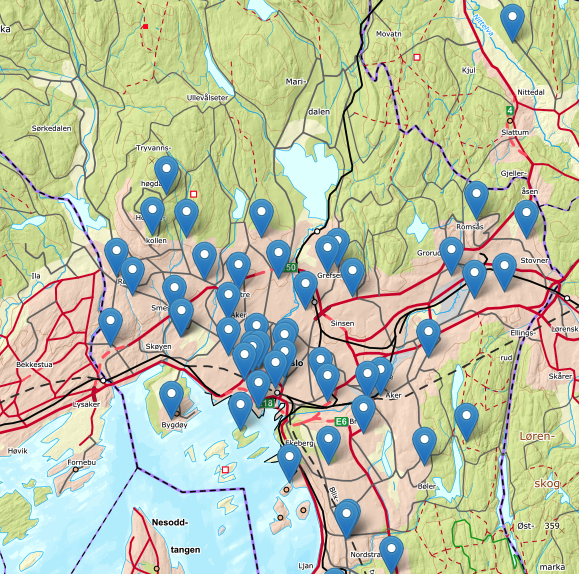 Slik er postene i byen fordelt: Illustrasjon: Oslospeiderne.no.