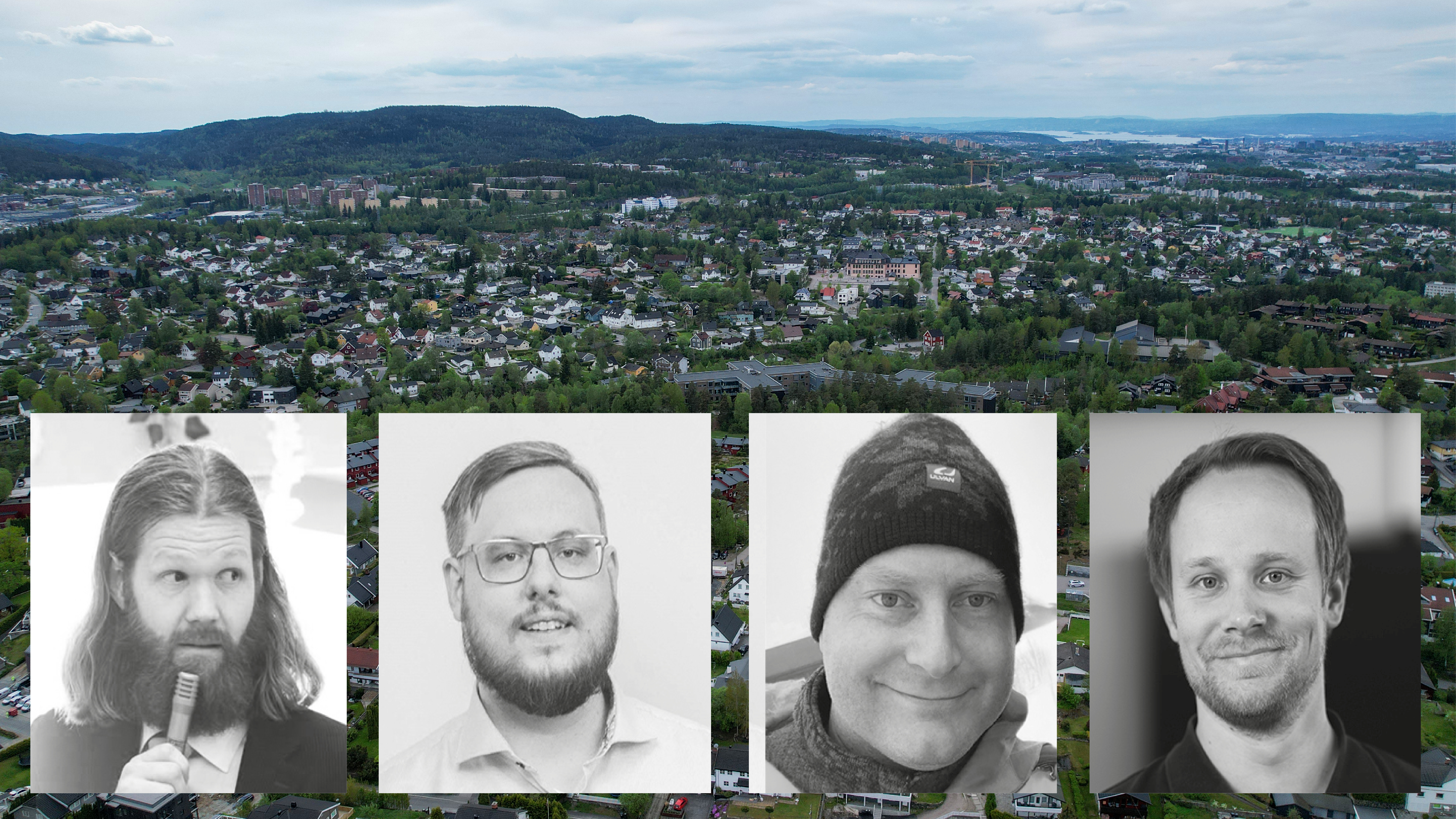 NYE STEMMER: Fredrik N. Pedersen (f.v., 38), Marco Westergren (39), Jørgen Stensrud (45) og Øyvind K. Lillebergen (38) har alle funnet veien til Høybråten sangforening. Nå håper de flere finner fram. 