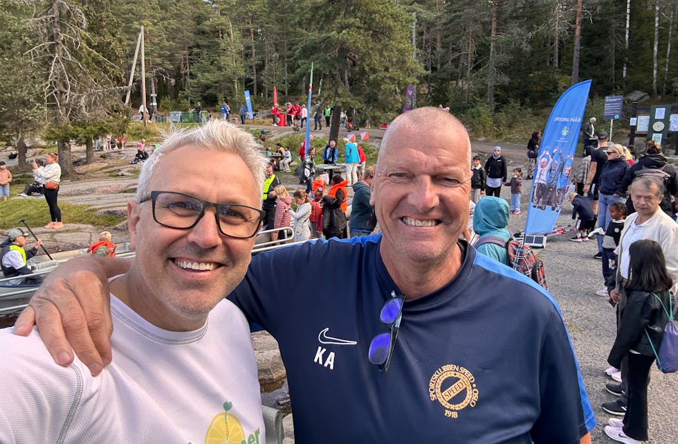 Kristian Austveg fra SK Speed (t.h), her sammen med Øystein Kielland.