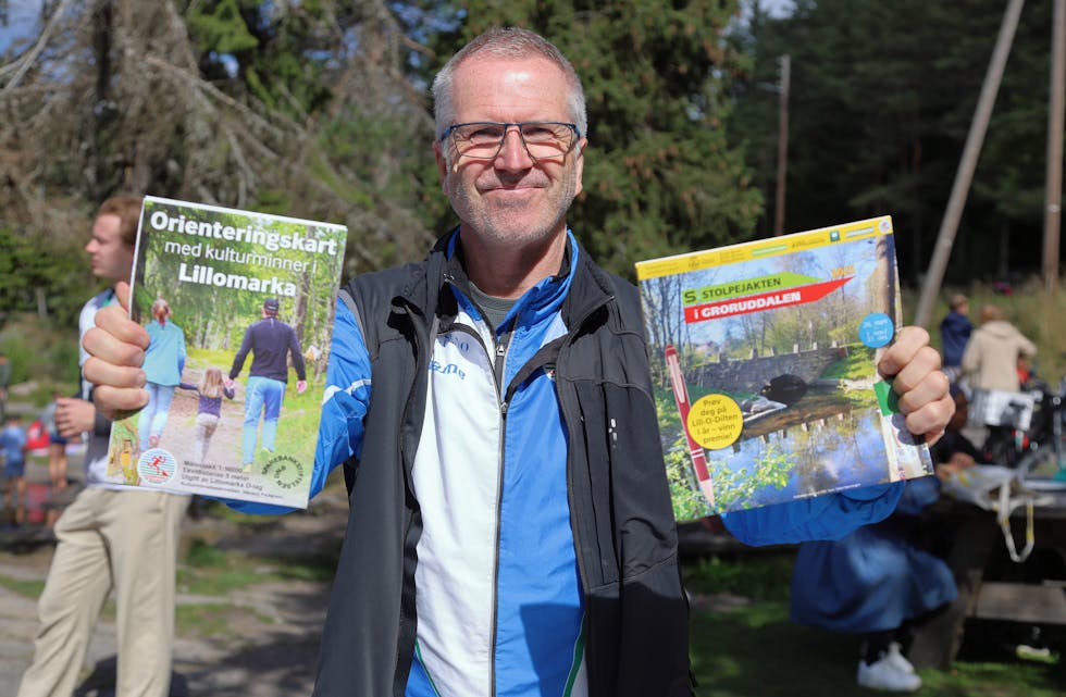 Vidar Benjaminsen fra Lillomarka O-lag og Lillomarka Skiklubb inviterte folk til standen for å få med seg informasjon om klubbenes aktiviteter