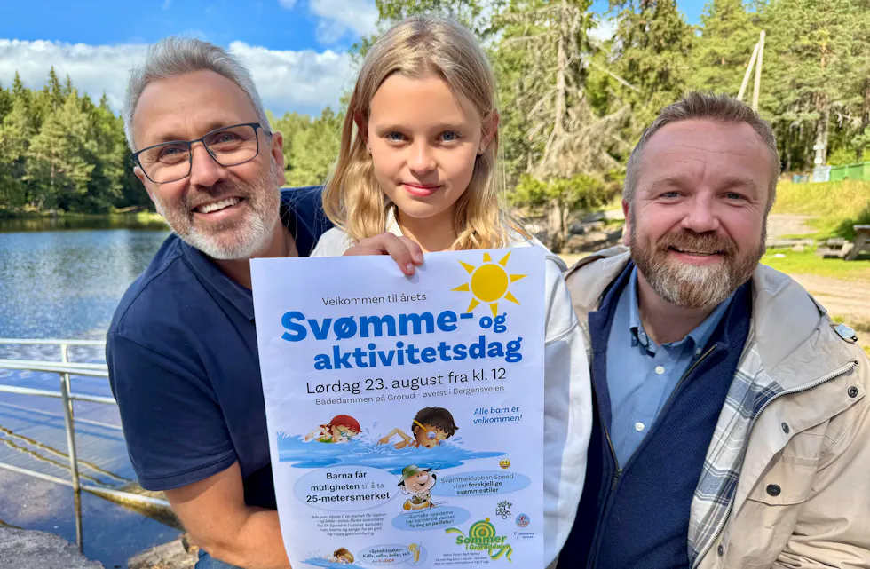 KOM OG BLI MED: Tilde har godkjent temperaturen i vannet og stiller på startstreken lørdag. Øystein Kielland (t.v.) og Anders Røberg-Larsen skal bidra til at lørdagen blir spennende og trygg.