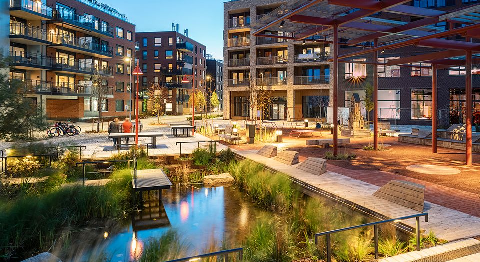 PENT: Og nå også prisvinnende torg på Vollebekk.(Foto: Studio Oslo Landskapsarkitekter)